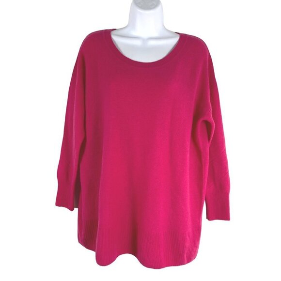 Pure Collection Cashmere Sweater Womens Size 12 Pink Solid FS-1147 - Picture 1 of 8